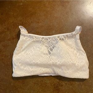 AnaOno Wire-Free Front Closure Bra White Lace Size Medium (34C/34D)